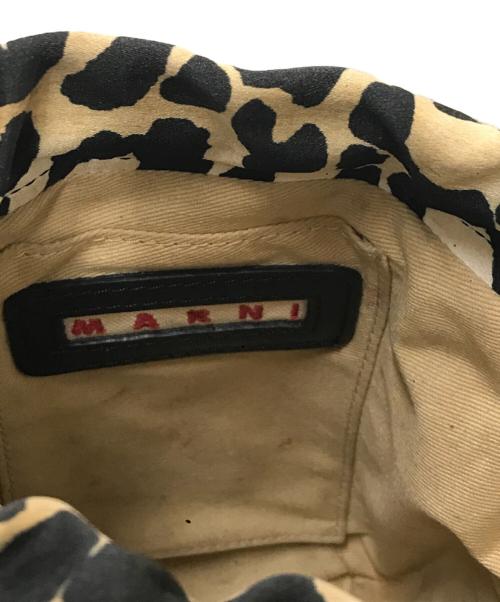 MARNI（マルニ）MARNI (マルニ) gusset leopard-print shoulder bag ブラック×ベージュの古着・服飾アイテム