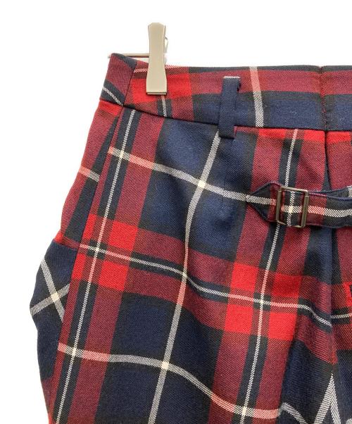 Vivienne Westwood RED LABEL（ヴィヴィアンウエストウッドレッドレーベル）Vivienne Westwood RED LABEL (ヴィヴィアンウエストウッドレッドレーベル) 変形チェックテーパードパンツ ネイビー×レッド サイズ:1の古着・服飾アイテム