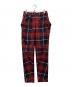 Vivienne Westwood RED LABEL（ヴィヴィアンウエストウッドレッドレーベル）の古着「変形チェックテーパードパンツ」｜ネイビー×レッド