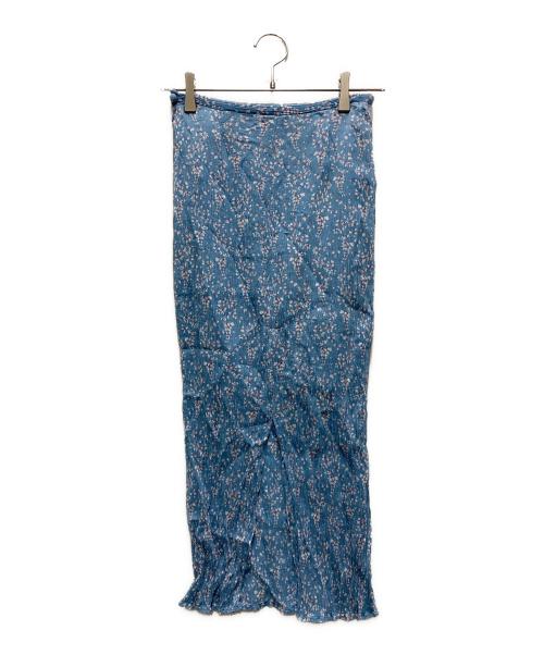 Mame Kurogouchi（マメクロゴウチ）Mame Kurogouchi (マメクロゴウチ) Flower Hand-Printed Skirt スカイブルー サイズ:1の古着・服飾アイテム