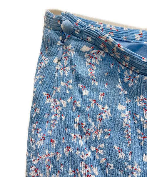 Mame Kurogouchi（マメクロゴウチ）Mame Kurogouchi (マメクロゴウチ) Flower Hand-Printed Skirt スカイブルー サイズ:1の古着・服飾アイテム