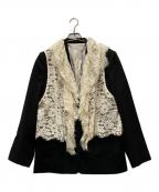 MAISON SPECIALメゾンスペシャル）の古着「Lace Vest Single Jacket」｜ブラック