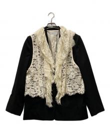 MAISON SPECIAL（メゾンスペシャル）の古着「Lace Vest Single Jacket」｜ブラック