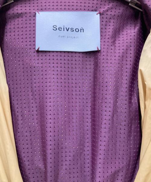 SEIVSON（セイヴソン）SEIVSON (セイヴソン) ドッキングワンピース バーガンディー×ベージュ サイズ:FREEの古着・服飾アイテム