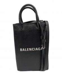 BALENCIAGA（バレンシアガ）の古着「ショッピングフォンホルダーショルダーバッグ」｜ブラック