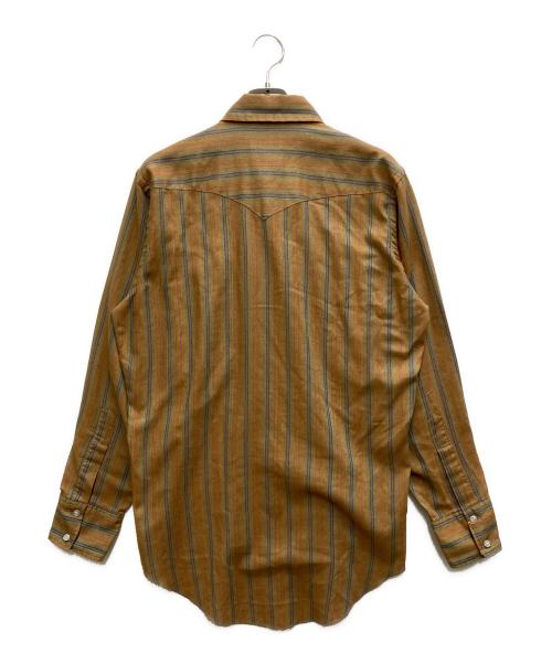 Wrangler（ラングラー）Wrangler (ラングラー) 70's ストライプシャツ オレンジ×ネイビー サイズ:16-34の古着・服飾アイテム