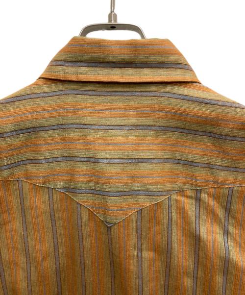 Wrangler（ラングラー）Wrangler (ラングラー) 70's ストライプシャツ オレンジ×ネイビー サイズ:16-34の古着・服飾アイテム