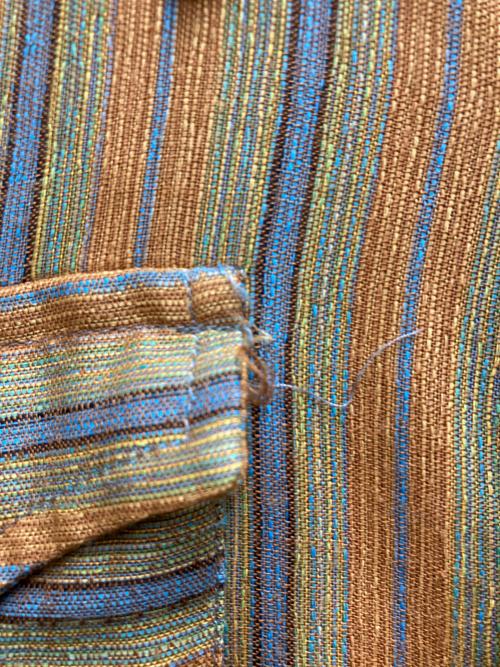 Wrangler（ラングラー）Wrangler (ラングラー) 70's ストライプシャツ オレンジ×ネイビー サイズ:16-34の古着・服飾アイテム