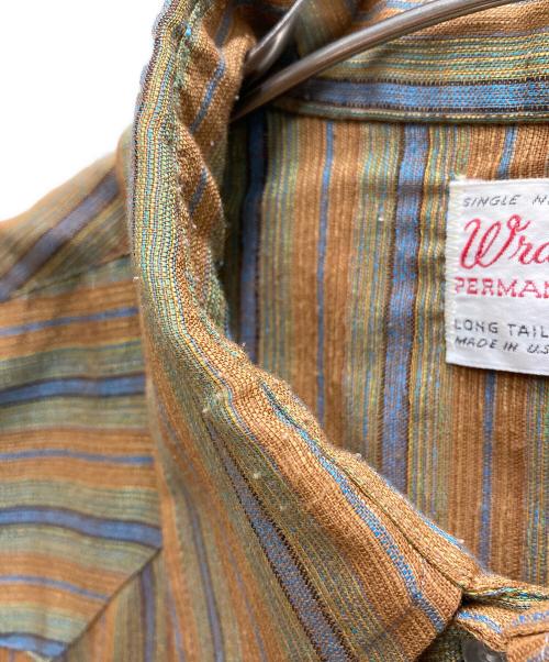 Wrangler（ラングラー）Wrangler (ラングラー) 70's ストライプシャツ オレンジ×ネイビー サイズ:16-34の古着・服飾アイテム