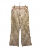 VINTAGEヴィンテージ）の古着「推定 70's ストライプパンツ」｜ホワイト×レッド