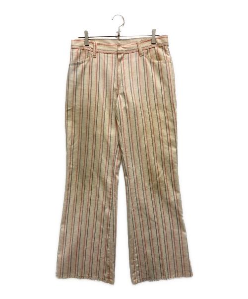 VINTAGE（ヴィンテージ）VINTAGE (ヴィンテージ) 推定 70's ストライプパンツ ホワイト×レッド サイズ:33の古着・服飾アイテム