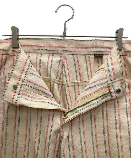 VINTAGE（ヴィンテージ）VINTAGE (ヴィンテージ) 推定 70's ストライプパンツ ホワイト×レッド サイズ:33の古着・服飾アイテム