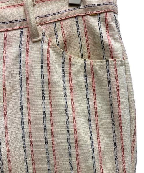 VINTAGE（ヴィンテージ）VINTAGE (ヴィンテージ) 推定 70's ストライプパンツ ホワイト×レッド サイズ:33の古着・服飾アイテム