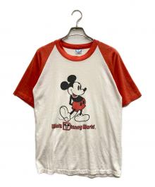 DISNEY（ディズニー）の古着「80's ラグランプリントTシャツ」｜ホワイト×レッド