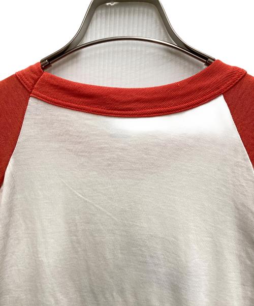 DISNEY（ディズニー）DISNEY (ディズニー) 80's ラグランプリントTシャツ ホワイト×レッド サイズ:Lの古着・服飾アイテム
