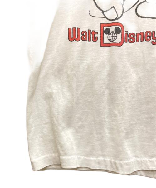 DISNEY（ディズニー）DISNEY (ディズニー) 80's ラグランプリントTシャツ ホワイト×レッド サイズ:Lの古着・服飾アイテム
