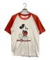 DISNEY（ディズニー）の古着「80's ラグランプリントTシャツ」｜ホワイト×レッド