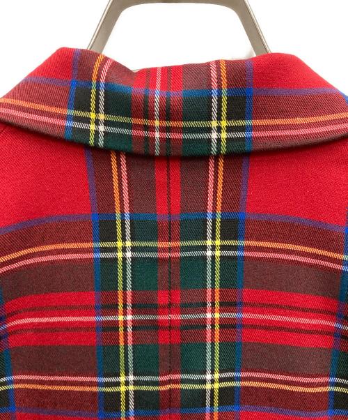 HEIHEI（ヘイヘイ）HEIHEI (ヘイヘイ) タータンチェックダブルコート レッド サイズ:Freeの古着・服飾アイテム