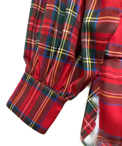 HEIHEI（ヘイヘイ）HEIHEI (ヘイヘイ) タータンチェックダブルコート レッド サイズ:Freeの古着・服飾アイテム