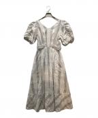 HER LIP TOハーリップトゥ）の古着「Checked Jacquard Volume Sleeve Dress」｜ホワイト
