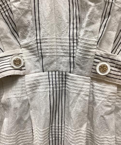 HER LIP TO（ハーリップトゥ）Her lip to (ハーリップトゥ) Checked Jacquard Volume Sleeve Dress ホワイト サイズ:Sの古着・服飾アイテム