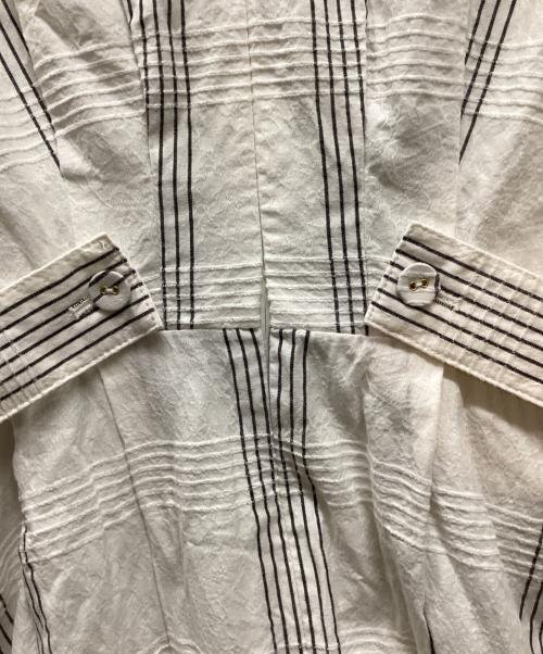HER LIP TO（ハーリップトゥ）Her lip to (ハーリップトゥ) Checked Jacquard Volume Sleeve Dress ホワイト サイズ:Sの古着・服飾アイテム