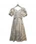 Her lip to（ハーリップトゥ）の古着「Checked Jacquard Volume Sleeve Dress」｜ホワイト