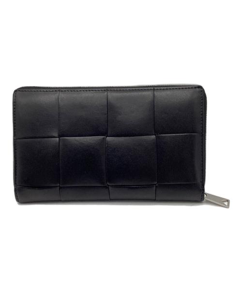 BOTTEGA VENETA（ボッテガベネタ）BOTTEGA VENETA (ボッテガベネタ) マキシイントレチャートカセットジップアラウンドウォレット ブラックの古着・服飾アイテム