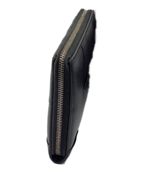 BOTTEGA VENETA（ボッテガベネタ）BOTTEGA VENETA (ボッテガベネタ) マキシイントレチャートカセットジップアラウンドウォレット ブラックの古着・服飾アイテム