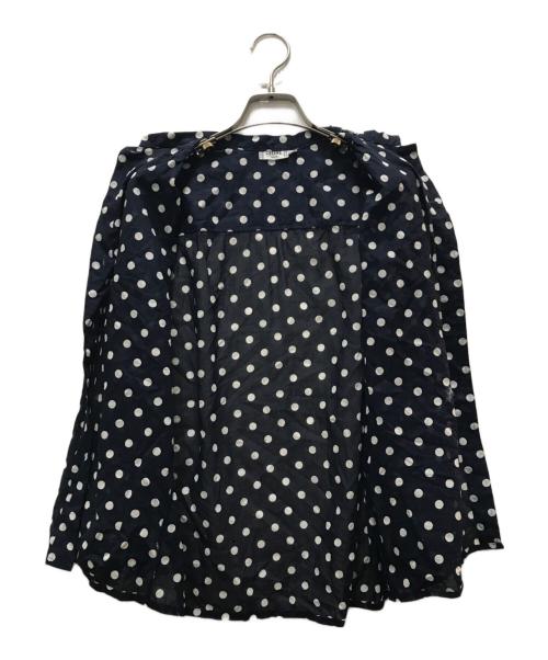 CELINE（セリーヌ）CELINE (セリーヌ) スタンドカラードットシャツ ネイビー サイズ:42の古着・服飾アイテム