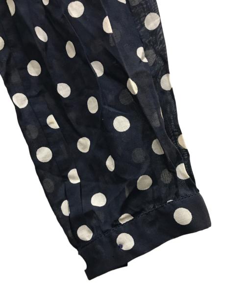 CELINE（セリーヌ）CELINE (セリーヌ) スタンドカラードットシャツ ネイビー サイズ:42の古着・服飾アイテム