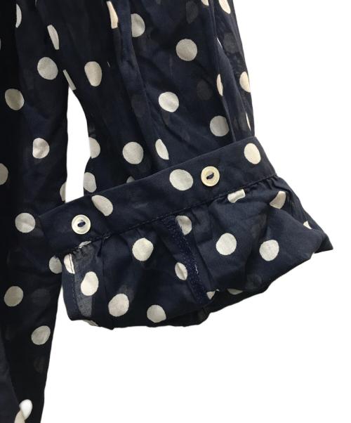 CELINE（セリーヌ）CELINE (セリーヌ) スタンドカラードットシャツ ネイビー サイズ:42の古着・服飾アイテム