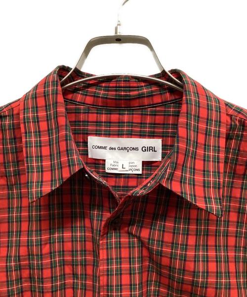 COMME des GARCONS GIRL（コムデギャルソンガール）COMME des GARCONS GIRL (コムデギャルソンガール) チェックシャツ レッド サイズ:Lの古着・服飾アイテム