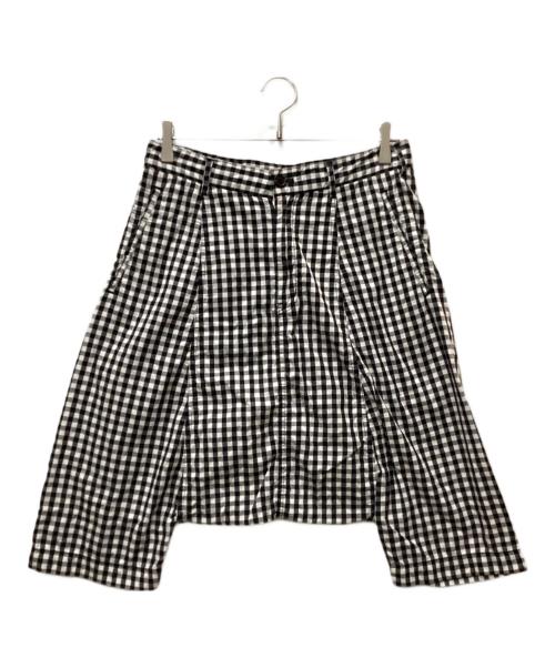 BLACK COMME des GARCONS（ブラックコムデギャルソン）BLACK COMME des GARCONS (ブラックコムデギャルソン) ギンガムチェックサルエルショーツ ブラック サイズ:XSの古着・服飾アイテム