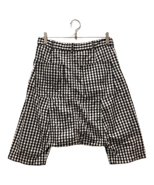 BLACK COMME des GARCONS（ブラックコムデギャルソン）BLACK COMME des GARCONS (ブラックコムデギャルソン) ギンガムチェックサルエルショーツ ブラック サイズ:XSの古着・服飾アイテム