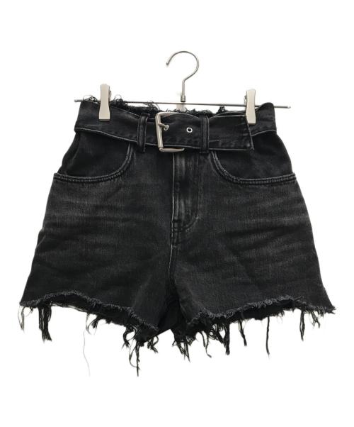 ALEXANDER WANG（アレキサンダー・ワン）ALEXANDER WANG (アレキサンダー・ワン) ベルテッドデニムショーツ ブラック サイズ:W25の古着・服飾アイテム
