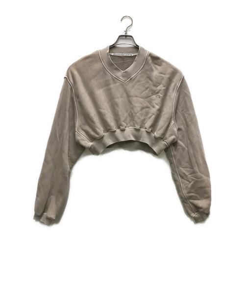 ALEXANDER WANG（アレキサンダー・ワン）ALEXANDER WANG (アレキサンダー・ワン) Vネッククロップドスウェット ベージュ サイズ:Sの古着・服飾アイテム