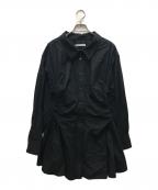 ALEXANDER WANG.Tアレキサンダーワンティー）の古着「ギャザーシャーリングシャツワンピース」｜ブラック