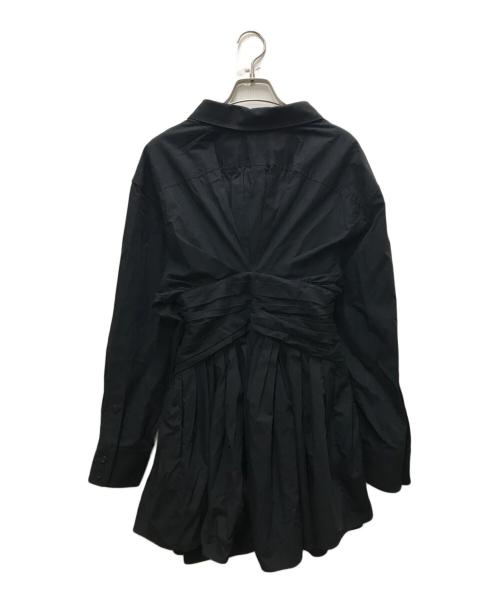 ALEXANDER WANG.T（アレキサンダーワンティー）ALEXANDER WANG.T (アレキサンダーワンティー) ギャザーシャーリングシャツワンピース ブラック サイズ:2の古着・服飾アイテム