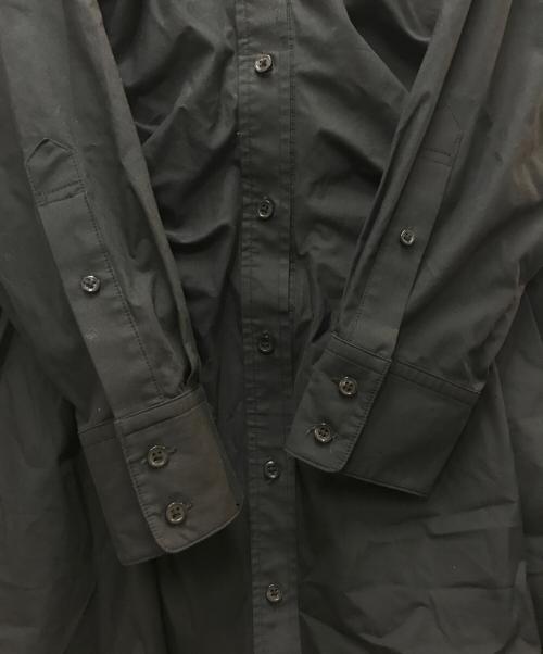 ALEXANDER WANG.T（アレキサンダーワンティー）ALEXANDER WANG.T (アレキサンダーワンティー) ギャザーシャーリングシャツワンピース ブラック サイズ:2の古着・服飾アイテム