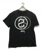 stussyステューシー）の古着「00s リンクサークル プリントTシャツ」｜ブラック