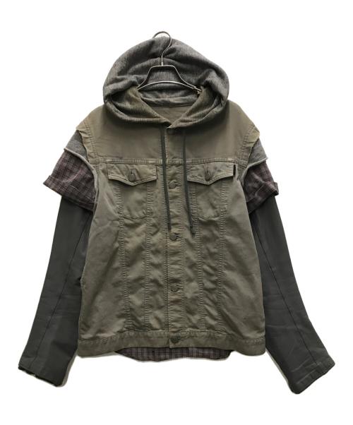 UNDERCOVERISM（アンダーカバーイズム）UNDERCOVERISM (アンダーカバーイズム) ハイブリッドデニムパーカ- グレー サイズ:3の古着・服飾アイテム