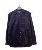 RALPH LAUREN Purple Labelラルフ ローレン パープル レーベル）の古着「ピンタックバンドカラーシャツ」｜ネイビー