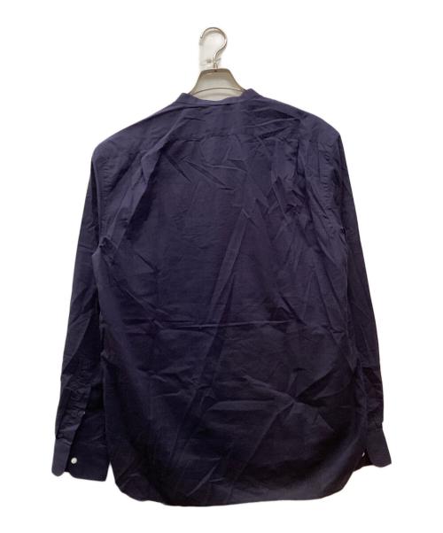 RALPH LAUREN Purple Label（ラルフ ローレン パープル レーベル）RALPH LAUREN Purple Label (ラルフ ローレン パープル レーベル) ピンタックバンドカラーシャツ ネイビー サイズ:Lの古着・服飾アイテム