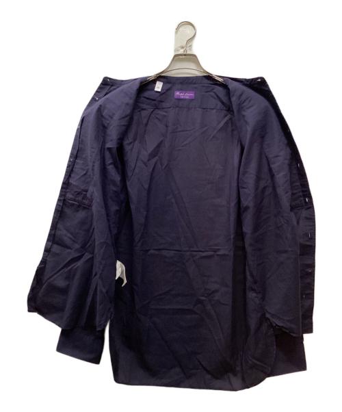 RALPH LAUREN Purple Label（ラルフ ローレン パープル レーベル）RALPH LAUREN Purple Label (ラルフ ローレン パープル レーベル) ピンタックバンドカラーシャツ ネイビー サイズ:Lの古着・服飾アイテム