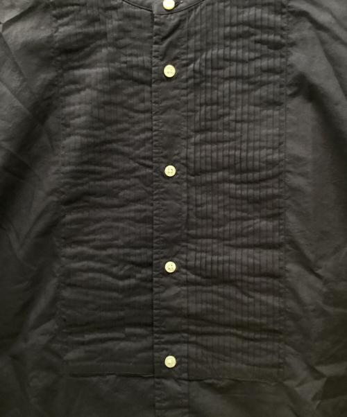 RALPH LAUREN Purple Label（ラルフ ローレン パープル レーベル）RALPH LAUREN Purple Label (ラルフ ローレン パープル レーベル) ピンタックバンドカラーシャツ ネイビー サイズ:Lの古着・服飾アイテム