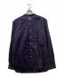RALPH LAUREN Purple Label（ラルフ ローレン パープル レーベル）の古着「ピンタックバンドカラーシャツ」｜ネイビー