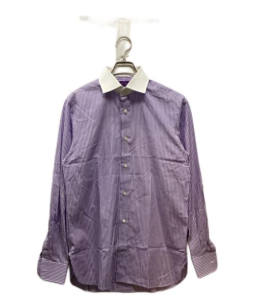 RALPH LAUREN Purple Label（ラルフ ローレン パープル レーベル）RALPH LAUREN PURPLE LABEL (ラルフ ローレン パープル レーベル) ストライプクレリックシャツ パープル サイズ:下記参照の古着・服飾アイテム