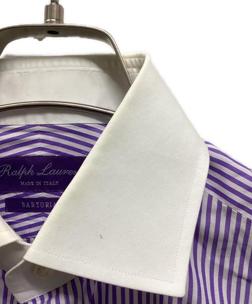 RALPH LAUREN Purple Label（ラルフ ローレン パープル レーベル）RALPH LAUREN PURPLE LABEL (ラルフ ローレン パープル レーベル) ストライプクレリックシャツ パープル サイズ:下記参照の古着・服飾アイテム