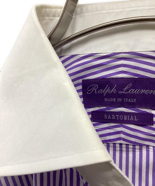 RALPH LAUREN Purple Label（ラルフ ローレン パープル レーベル）RALPH LAUREN PURPLE LABEL (ラルフ ローレン パープル レーベル) ストライプクレリックシャツ パープル サイズ:下記参照の古着・服飾アイテム